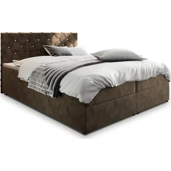 Postel PRM Kontinentální čalouněná postel RIVOL (160 x 200 cm) Barva látky: MAGIC VELVET 2205