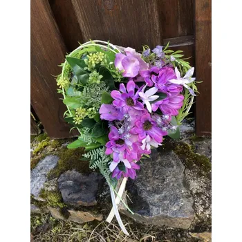 Smuteční dekorace Celoroční dekorace na hrob fialové kopretiny