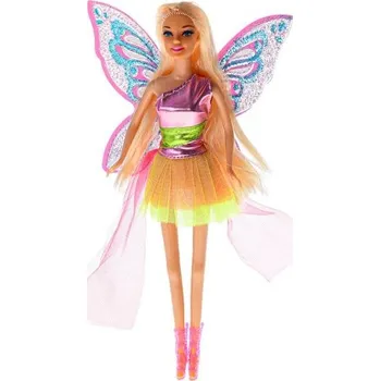 Panenka MIKRO-TRADING Panenka víla s křídly 29 cm kloubová s magickou hůlkou