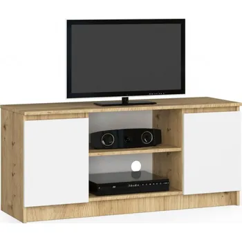 Televizní stolek Stolek pod TV RTV 120 2D 1P dub artisan / bílý