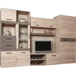 Obývací stěna, dub san marino / latte vysoký lesk HG, Assor