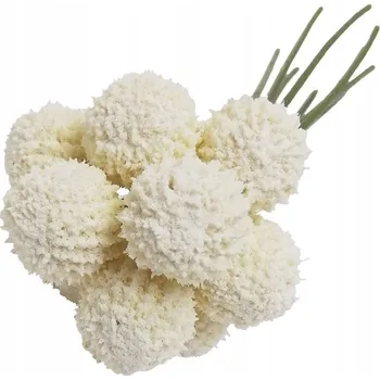 umělá květina UMĚLÁ VĚTVIČKA BODLÁK/KULIČKY NA VĚTVIČCE, kytice 9 ks