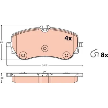 Brzdová destička Sada brzdových destiček, kotoučová brzda TRW GDB2379