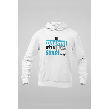 Pánská mikina Pánská mikina Staří lidé Barva: Bíla, Velikost: 4XL