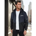 Modro-černá pánská přechodová bunda s kapucí a potiskem TX5026 Velikost: XL