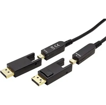 Video kabel InLine DisplayPort aktivní optický kabel v.1.4 (HBR3, 8K@30Hz), miniDP(M) - miniDP(M) + redukce na DP, 10m (17210O) - 14.42.3470