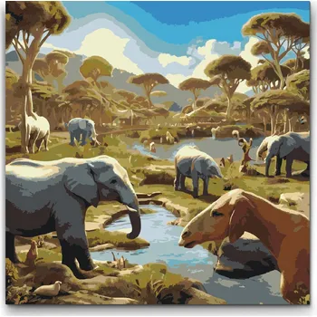 Malování podle čísel - Svět zvířat 1 Velikost: 50x50cm, Rámování: Pouze srolované plátno