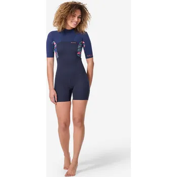 Neoprenový oblek DECATHLON Dámský krátký neopren na surf s krátkým rukávem a zipem na zádech 500 Waku S MODRÁ|RŮŽOVÁ|ČERVENÁ