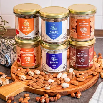 Čokoláda FitMar.cz Balíček krému a oříšků v čokoládě 3+3