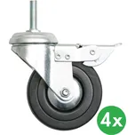 Sada 4 koleček k regálům, 75 mm, 120 kg