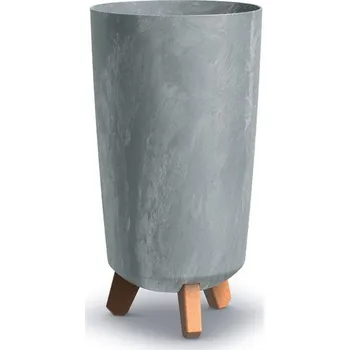 Květináč Vysoký květináč GRACIE TUBA SLIM betonově šedý, varianta 23,9 cm