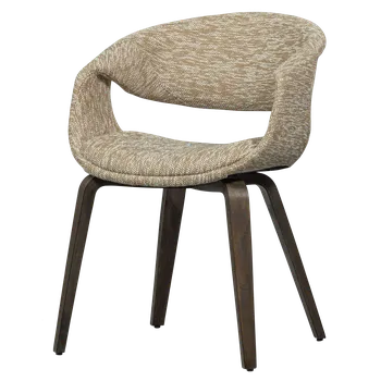 Jídelní židle WOOOD Jídelní židle YOSSI písková s tmavě hnědými dřevěnými nohami