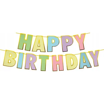 Girlanda Happy Birthday narozeninová barevná papírová dekorace na zeď 5m 1 Ks