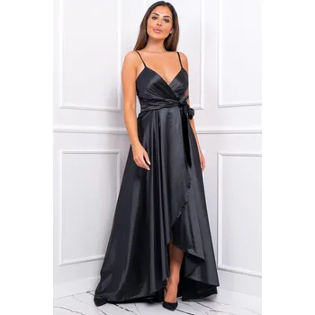 Dámské šaty Bosca Saténové šaty na ramínka Livia, Černé Velikost: 38