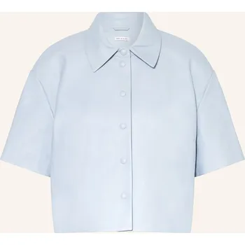 Dámská halenka Mrs & Hugs Dámská Kožená Košilová Halenka, tmavě modrá, 40