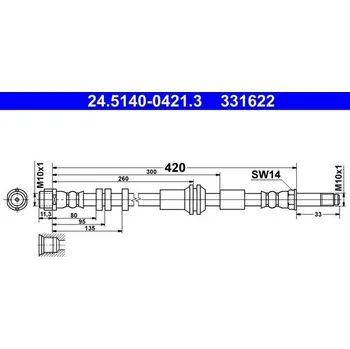 Brzdová hadice Brzdová hadice ATE 24.5140-0421.3