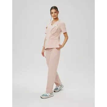 Zdravotnický oděv Dámské Lékařské Kalhoty Yoga - DUSTY ROSE 0