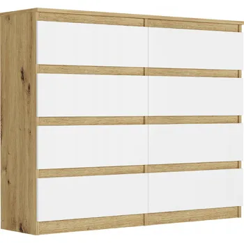 Komoda Komoda Framire 120 x 40 x 98 cm, bílá/dub artisan, matná