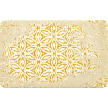 Koberec Koupelnový kobereček STROFI květiny, protiskluzový, měkký - žlutý