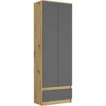 Komoda Moderní Skříň Framire 60 x 180 x 35 cm antracit , dub řemeslný