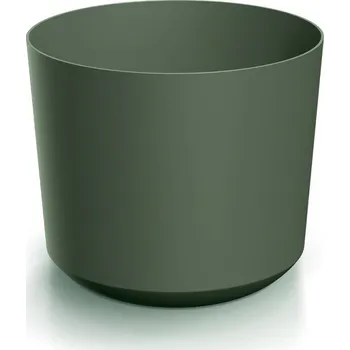 Plastový květináč TUBOS tmavě zelený matný, varianta 14,8 cm