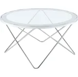 Konferenční stolek, chrom / čiré sklo, LEONEL