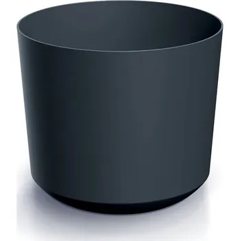 Květináč Plastový květináč TUBOS antracitový matný, varianta 12,8 cm