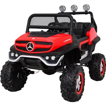 Dětské elektrovozidlo dětské elektrické auto mercedes-benz unimog 4x4 s dálkovým ovládáním – červené
