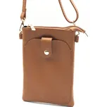 Dámská kožená kabelka hnědá - crossbody na mobil ITA7071
