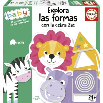 Vkládačka Educa baby vkládačka prozkoumej tvary se zebrou zakem 6 × 2 dílky