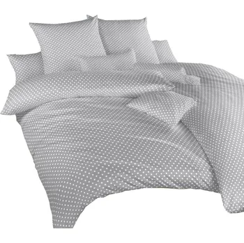 Povlečení Povlečení bavlna Puntík bílý na šedém 140x220, 70x90 cm