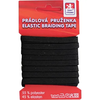 Nit Snový svět Pruženka prádlová splétaná černá 6mm - karta 5m