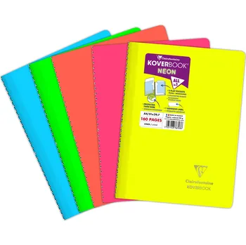 Zápisník Clairefontaine, Zápisník Koverbook, A4, linkovaný, 80 listů, neon