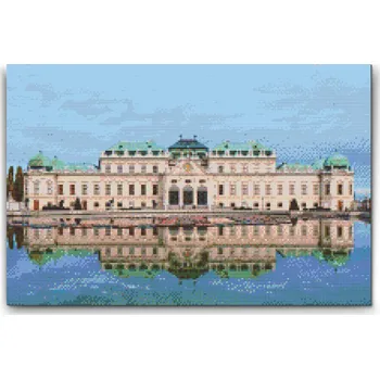 Diamantové malování Diamantové malování - Zámek Belveder Velikost: 40x60cm, Rámování: Pouze srolované plátno, Diamanty: Čtvercové