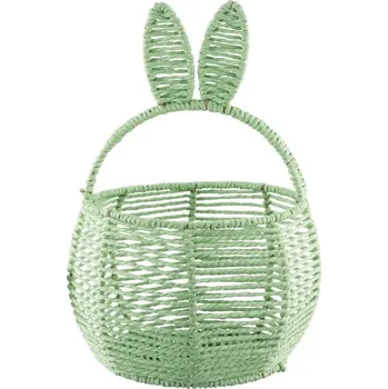 Úložný box Altom Pletený košík s ušima kulatý, 18 x 18 x 13/30 cm, zelená