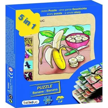 Puzzle Dřevěné puzzle Beleduc Vývojové vrstvené puzzle Banán