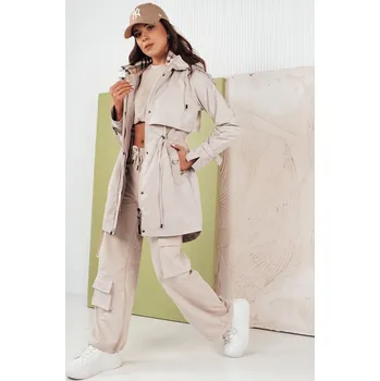 Dámská cargo bunda Světle šedá přechodová parka MOZA TY4286 Velikost: XL