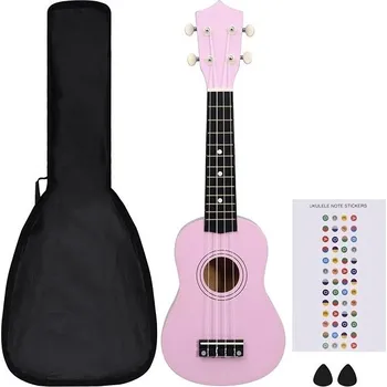 Ukulele SHUMEE Soprano ukulele s obalem pro děti růžová