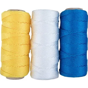 Werkzeyt PP stáčená šňůra 3pramenná, 3 ks, 1 mm × 50 m, modrá, bílá, žlutá