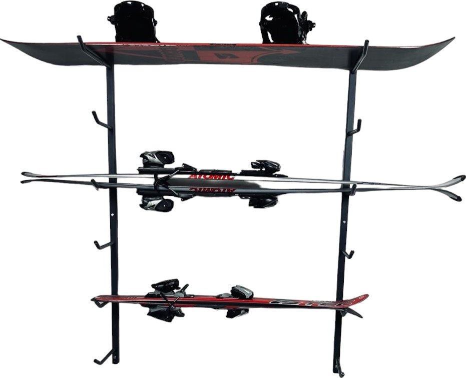 Držák na lyže na zeď - vodorovný KACERLE pro 4 páry lyží
