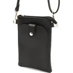 Dámská kožená kabelka černá - crossbody na mobil ITA7071
