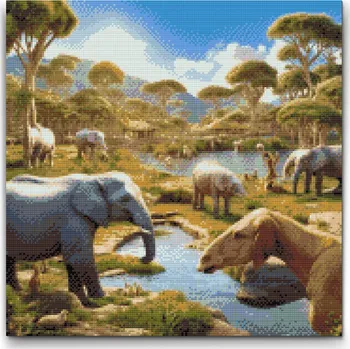 Diamantové malování Diamantové malování - Svět zvířat 1 Velikost: 50x50cm, Rámování: Pouze srolované plátno, Diamanty: Kulaté