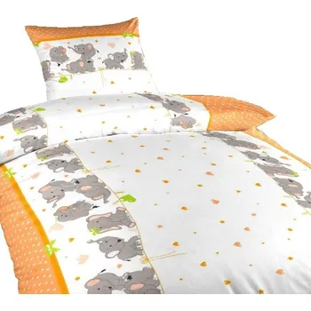 Povlečení Povlečení bavlna Sloni oranžoví 140x200, 70x90 cm