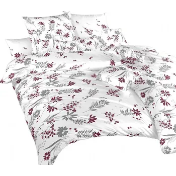 Povlečení Povlečení krep Agáta vínová na bílém 140x220, 70x90 cm