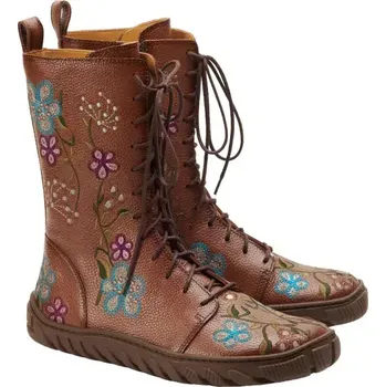 Dámská zdravotní obuv ZAQQ DOQS flower / bordeaux / black / camel / purple / blue 37-48 (boční zip) NAPPA/NAPPA Dvouvrstvá hlazená kůže Červená 40