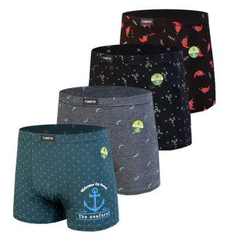 Pánské spodní prádlo Pánské bambusové boxerky - Fannifen CF0012 (Balení/4ks) Barva: Mix barva, Velikost: M