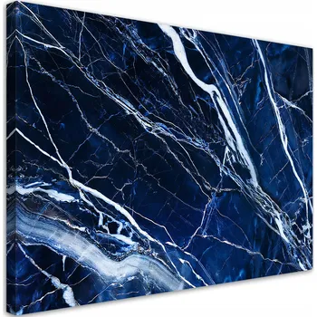 Obraz Obraz na plátně, Modrá Bílá Mramorová Textura 90x60