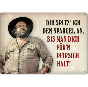 Plakát Bud Spencer a Terence Hill Cedule Bud Spencer Dir spitz ich den Spargel an 10x15cm