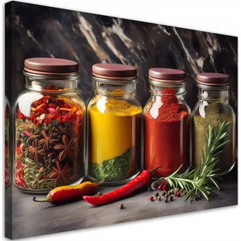 Obraz Obraz na plátně, Koření v dózách do kuchyně 60x40