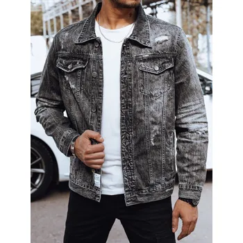 Pánská casual bunda Tmavě šedá džínová bunda TX4697 Velikost: M